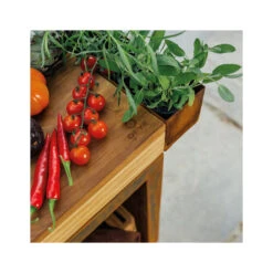 Billot Corten Et Bois De Teck 90 Cm - Ofyr -Gril De Cuisine ofyr billot range bois 90 cm 7430440799784 3