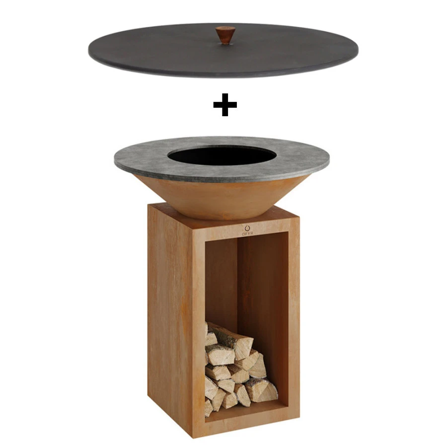 Pack Brasero Storage 85 Corten + Couvercle - OFYR 1 Pack Brasero Storage 85 Corten + Couvercle - OFYR