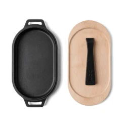 Poêle Ovale Fonte + Manche Amovible + Base En Bois - Ooni -Gril De Cuisine poele ovale fonte ooni 5060568342023 2